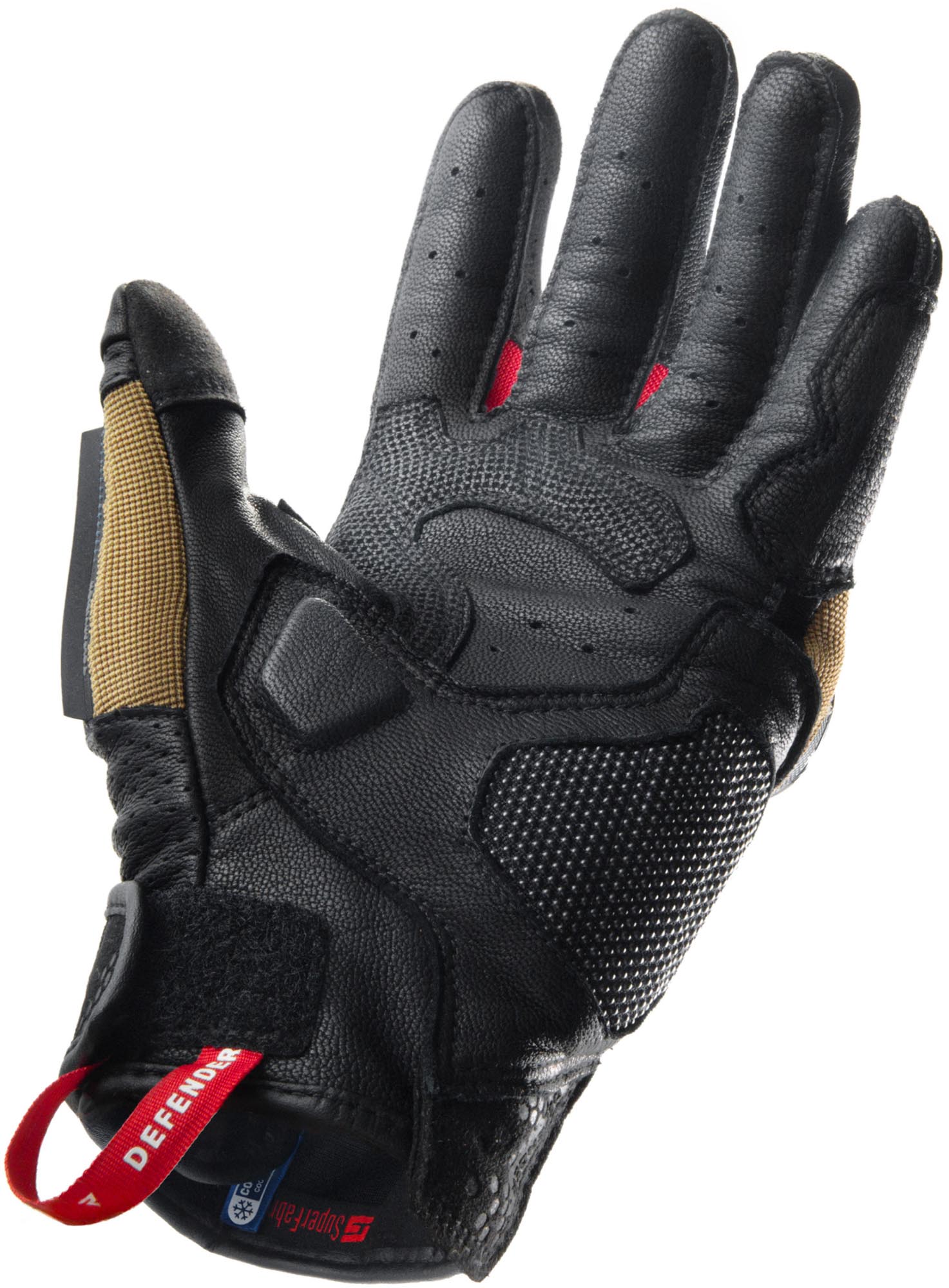 Rebelhorn Defender Motorrad Handschuhe schwarz/khaki/rot M Abbildung 2