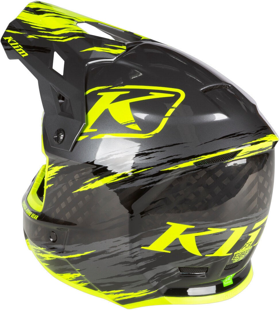 Klim F3 Carbon Pro Thrashed Hi-Vis Capacete Snowmobile XXL (62/63) Figura 4