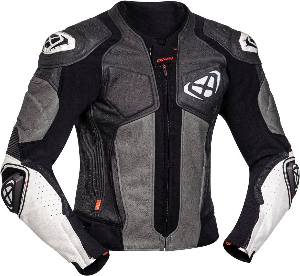 Ixon Vendetta Evo Motorcycle Leather Jacket black/grey/white L Figure 1