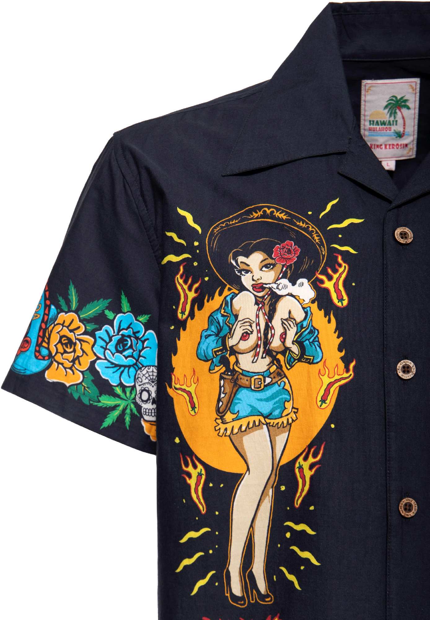 King Kerosin Acapulco Gold Chemise à manches courtes noir/multicolore 5XL Figure 4