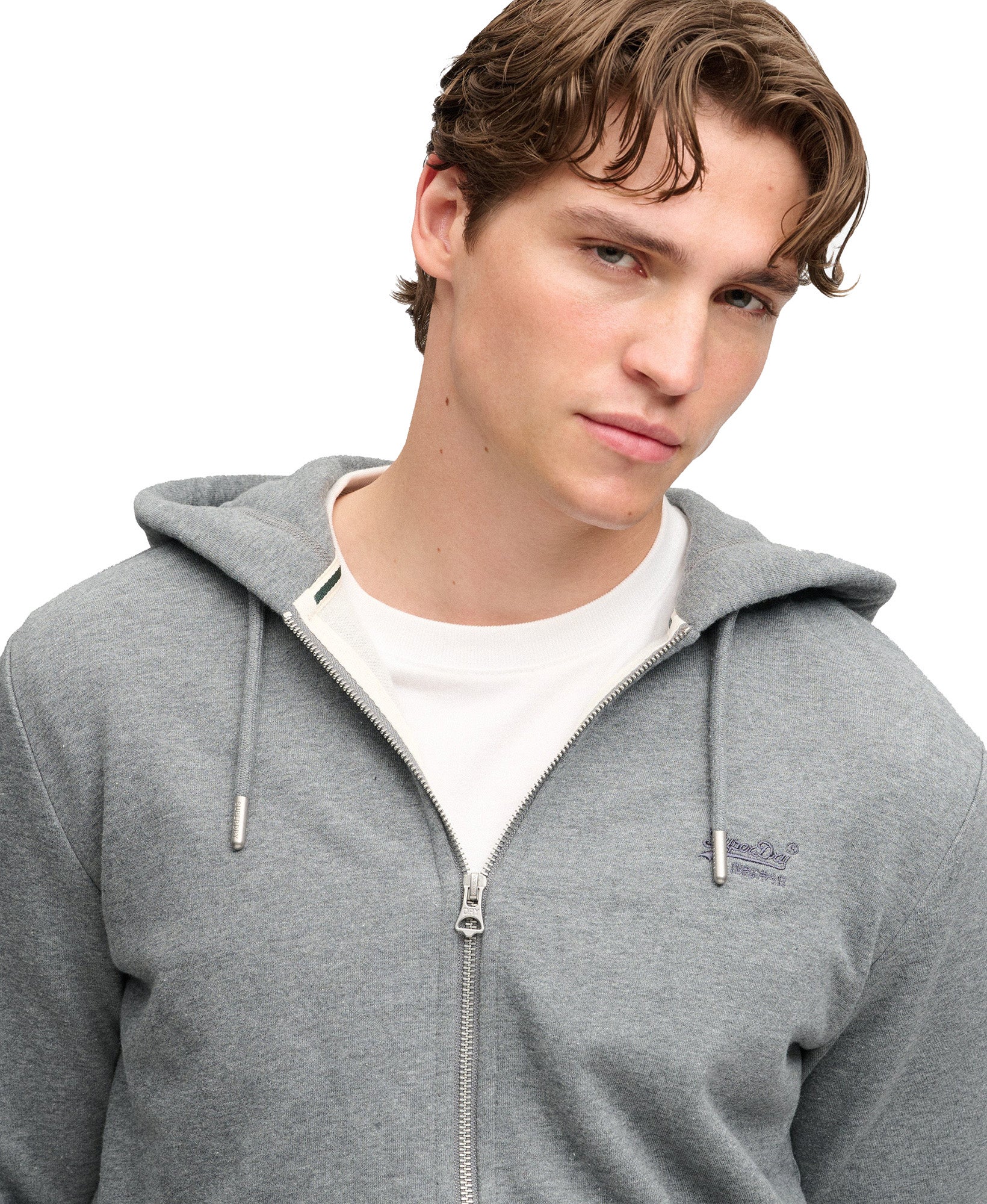 Superdry & Co Essential Logo Zip-Hoodie siva S Slika 5