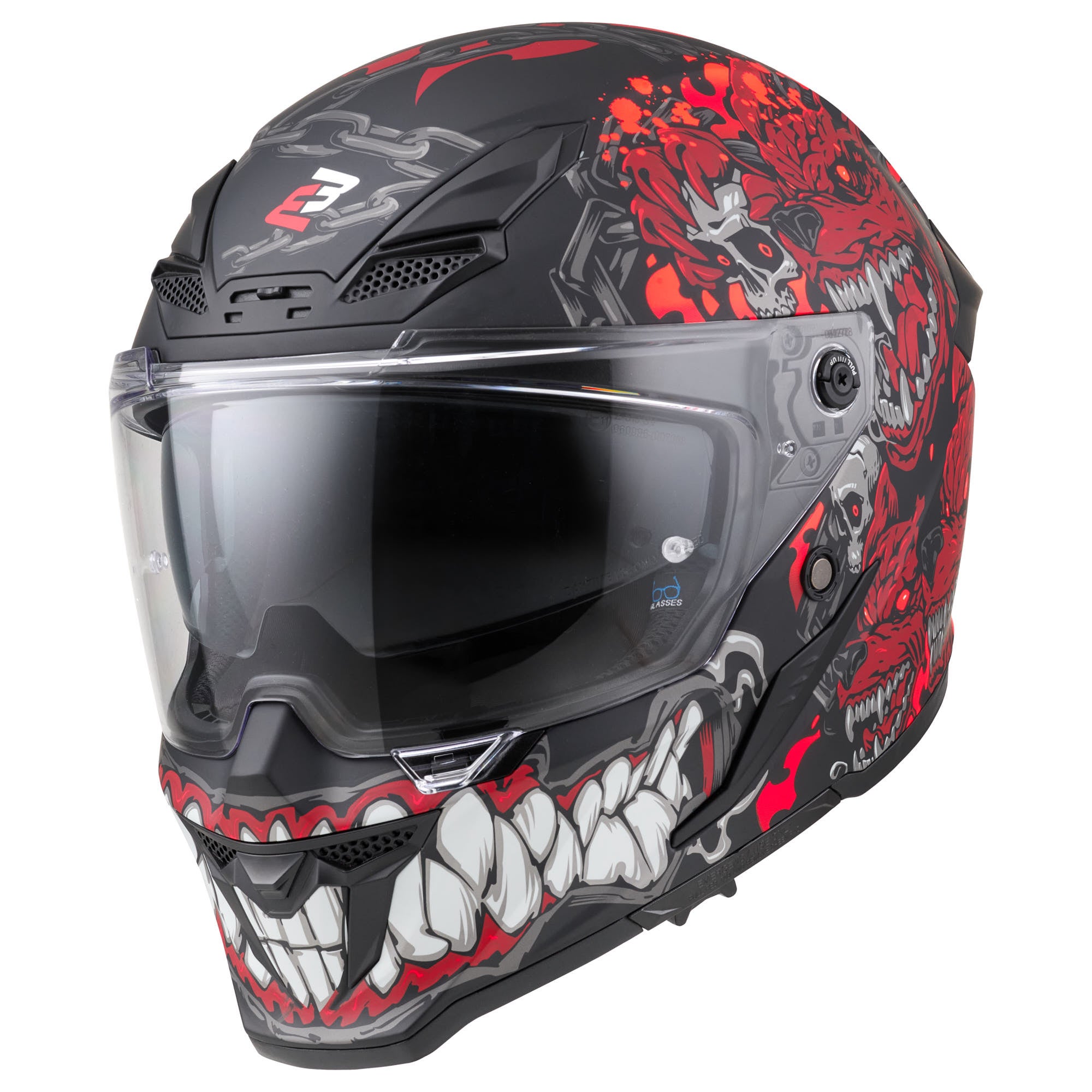 Bogotto Blade Gatekeeper Helm schwarz/grau/rot 2XL Abbildung 2