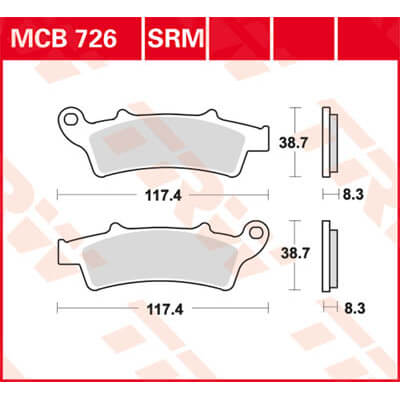 TRW Lucas Bremsbelag MCB726 Figur 1