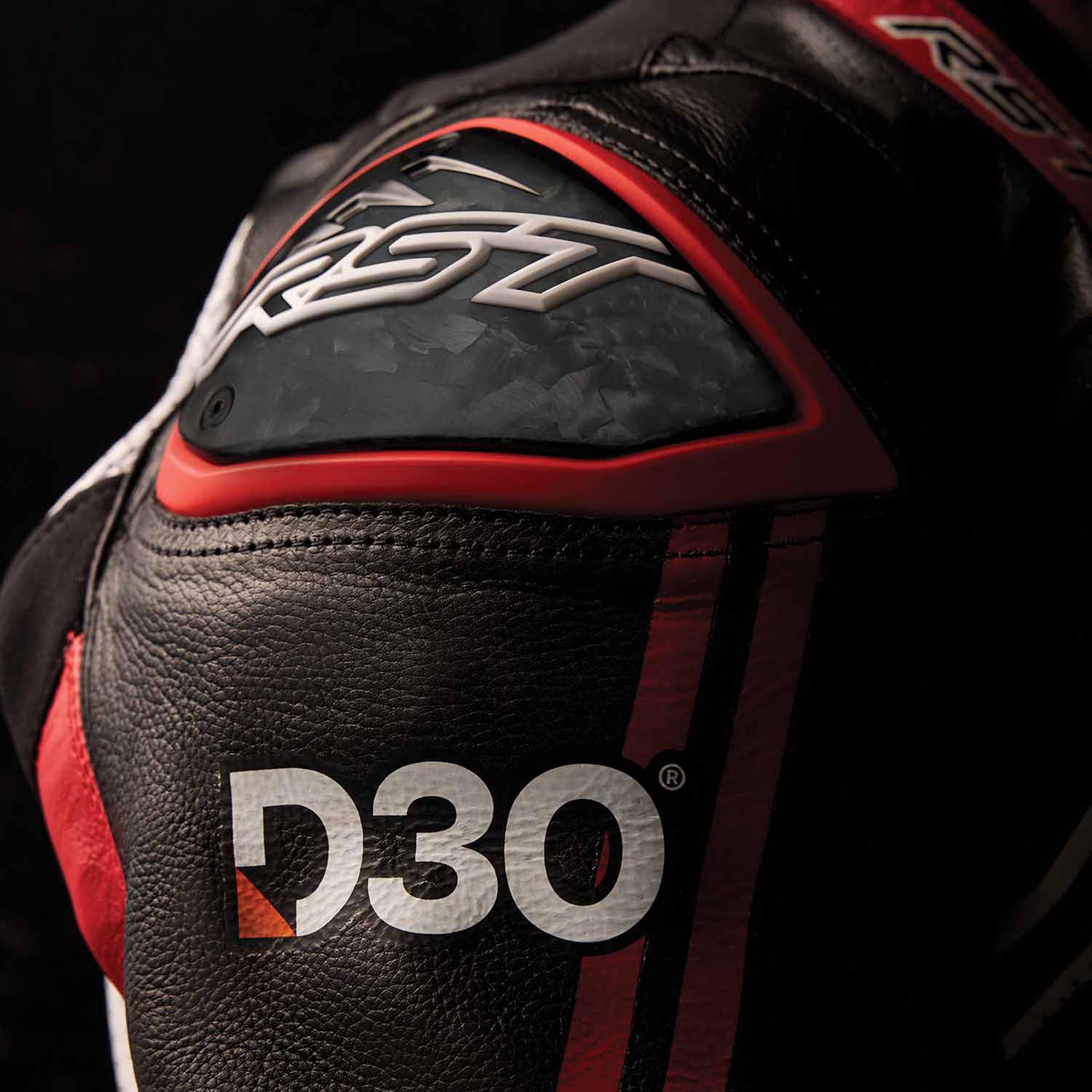 RST Race Dept V4.2 D3O Airbag perforierte 1-Teiler Motorrad Lederkombi schwarz/rot/weiß 54 Abbildung 8