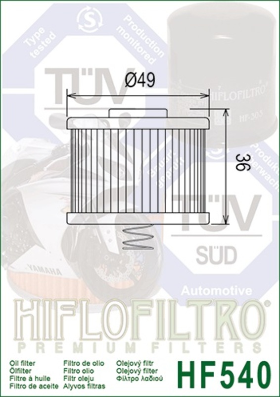 Hiflofiltro Oljefilter - HF540 Figur 3