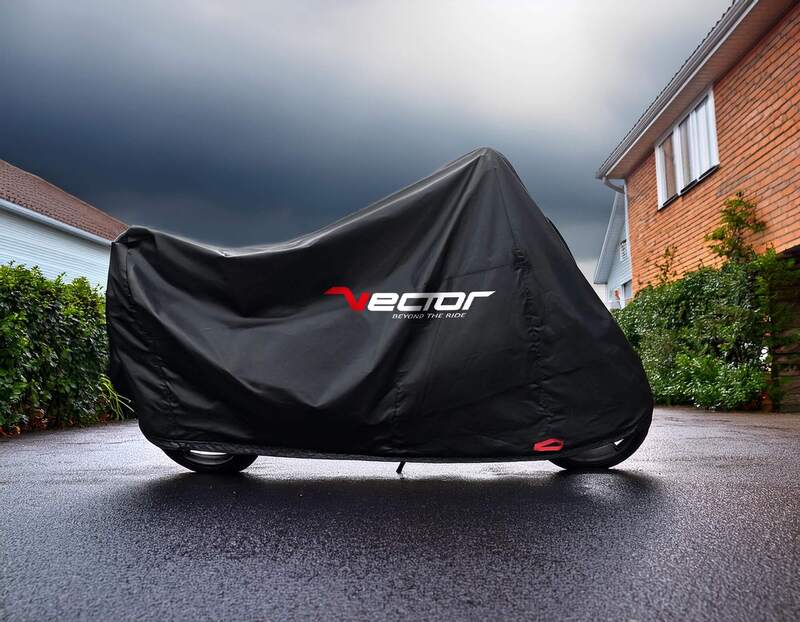 VECTOR Husă de protecție interioară/exterioară H2O pentru motocicletă/scuter cu parbriz - Negru - M Figura 1