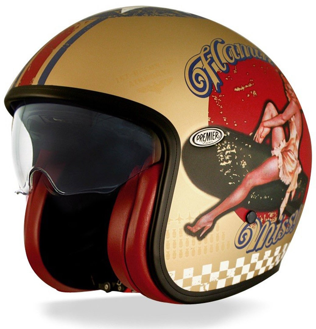 Premier Vintage Pin Up Casque jet Or M (57/58) Figure 1