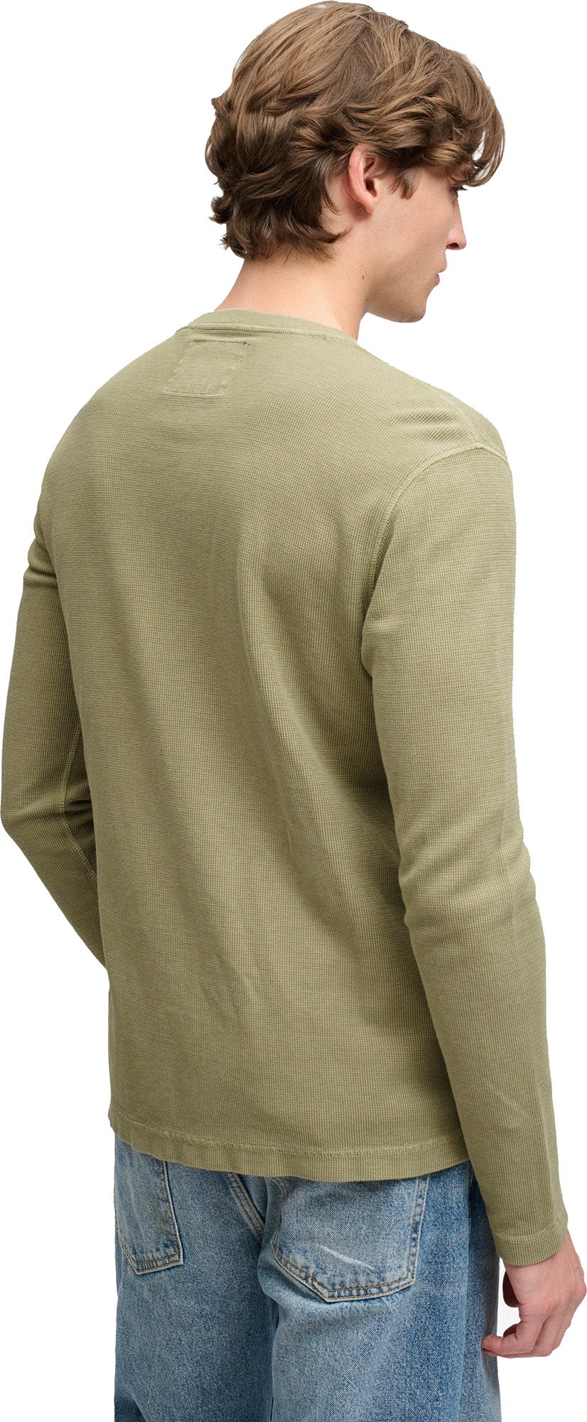 Superdry & Co Waffle Henley Camicia a maniche lunghe Kaki chiaro M Figura 7