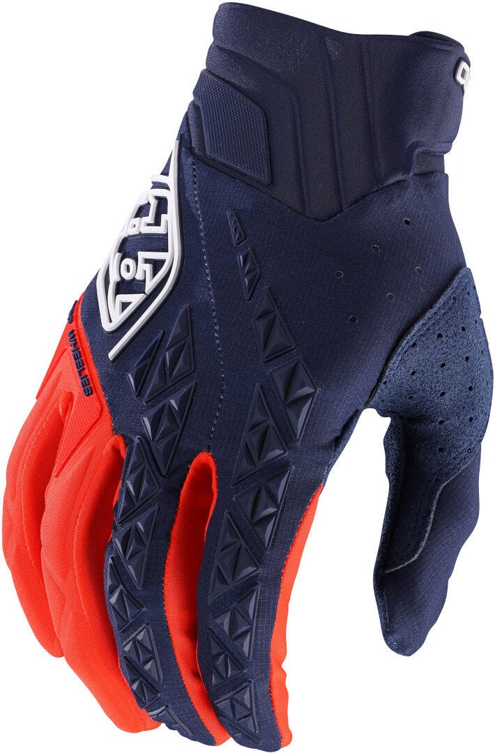 Troy Lee Designs SE Pro Solid Motocross Handschuhe blau/orange 2XL Abbildung 1