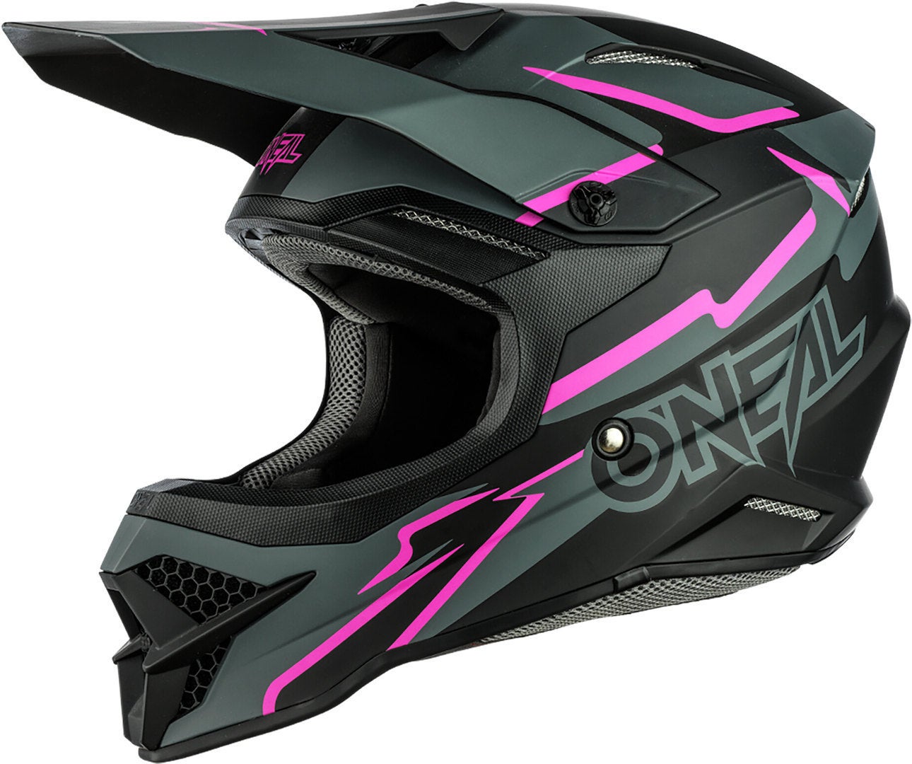 Oneal 3Series Voltage Casco motocross nero/rosa S (55/56) Figura 1