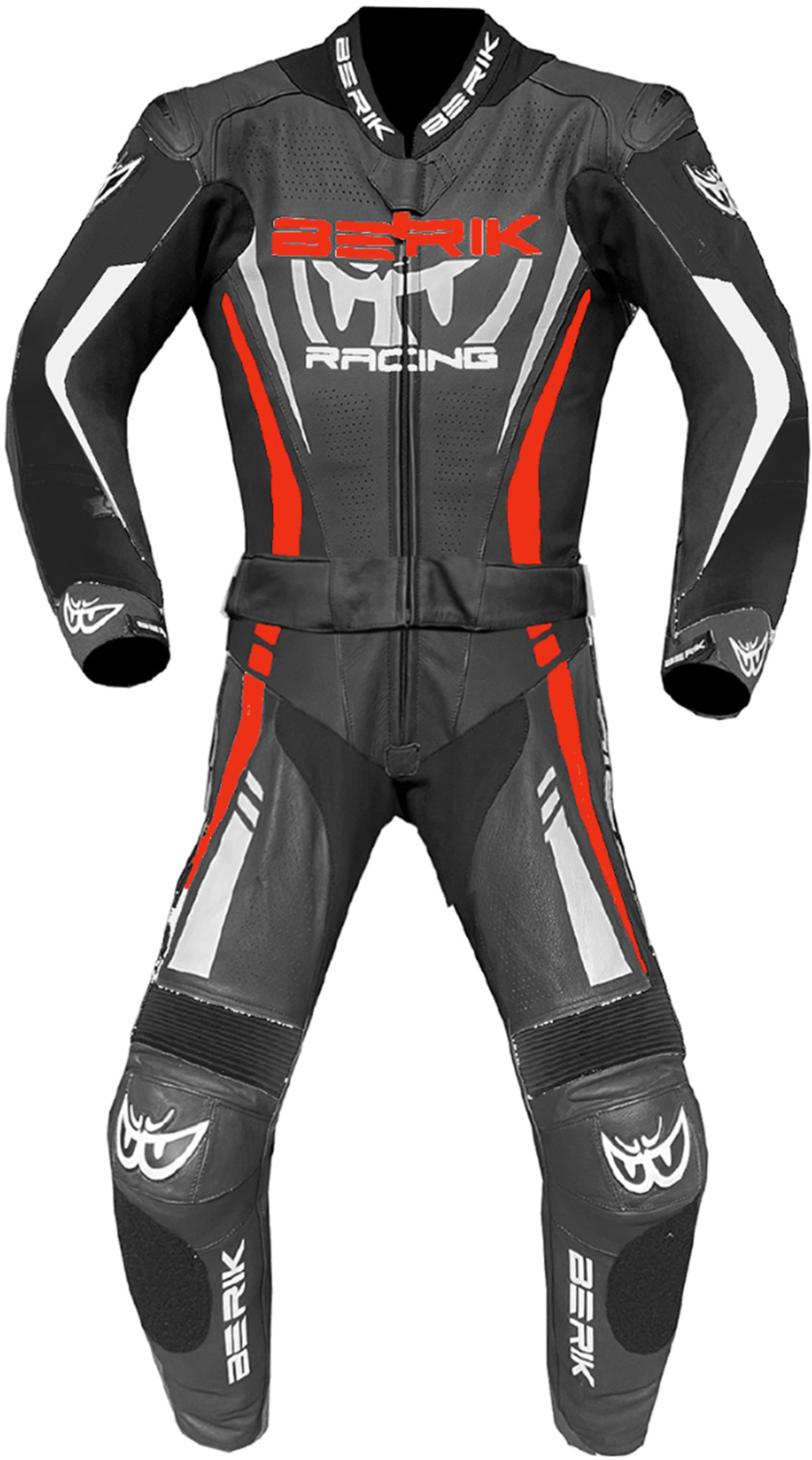 Berik Monles Costum de piele de motocicletă pentru doamne în două piese Negru/Roșu/Alb 50 Figura 1