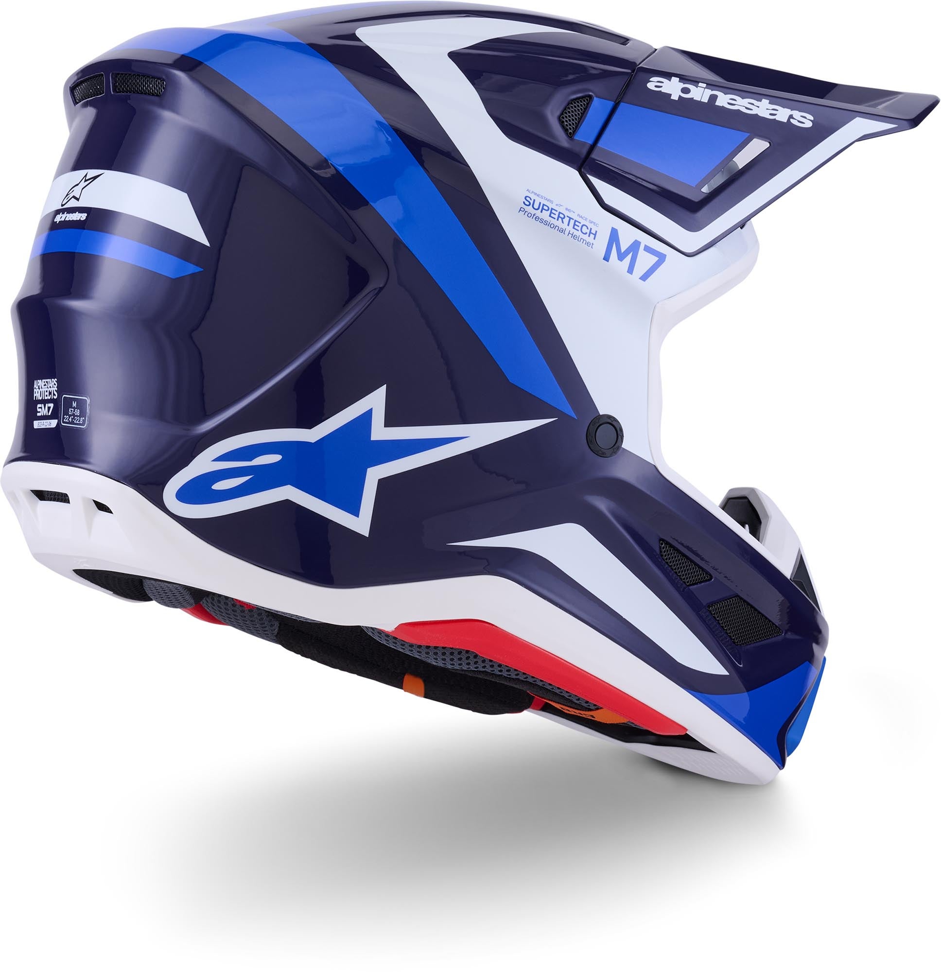 Alpinestars S-M7 Rise Casque de motocross bleu/blanc M (57/58) Figure 7