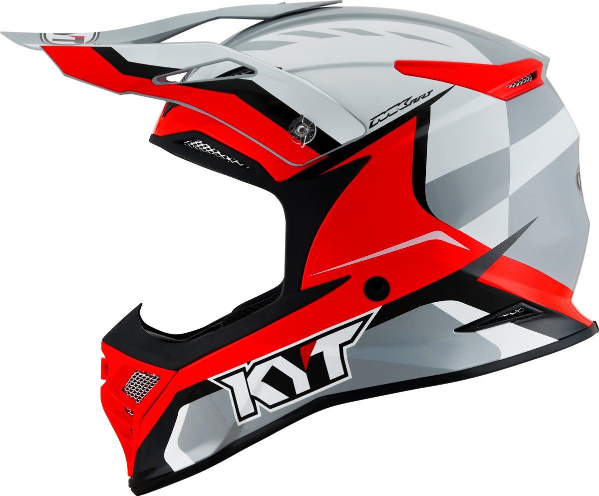 KYT Skyhawk Glowing Motocross Helm grau/rot S (55/56) Abbildung 2