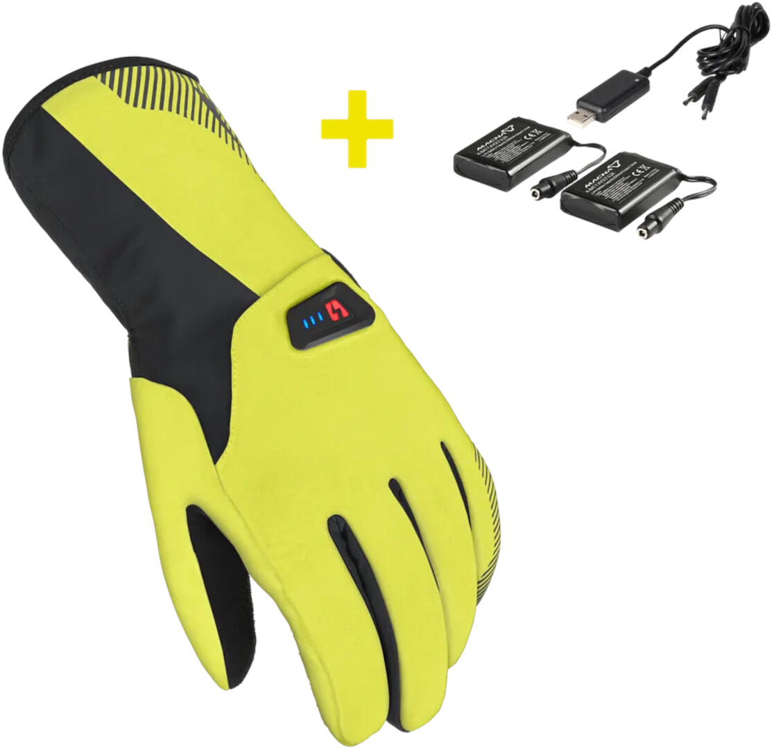 Macna Spark heatable Bicycle Gloves Kit yellow/black M Figure 1