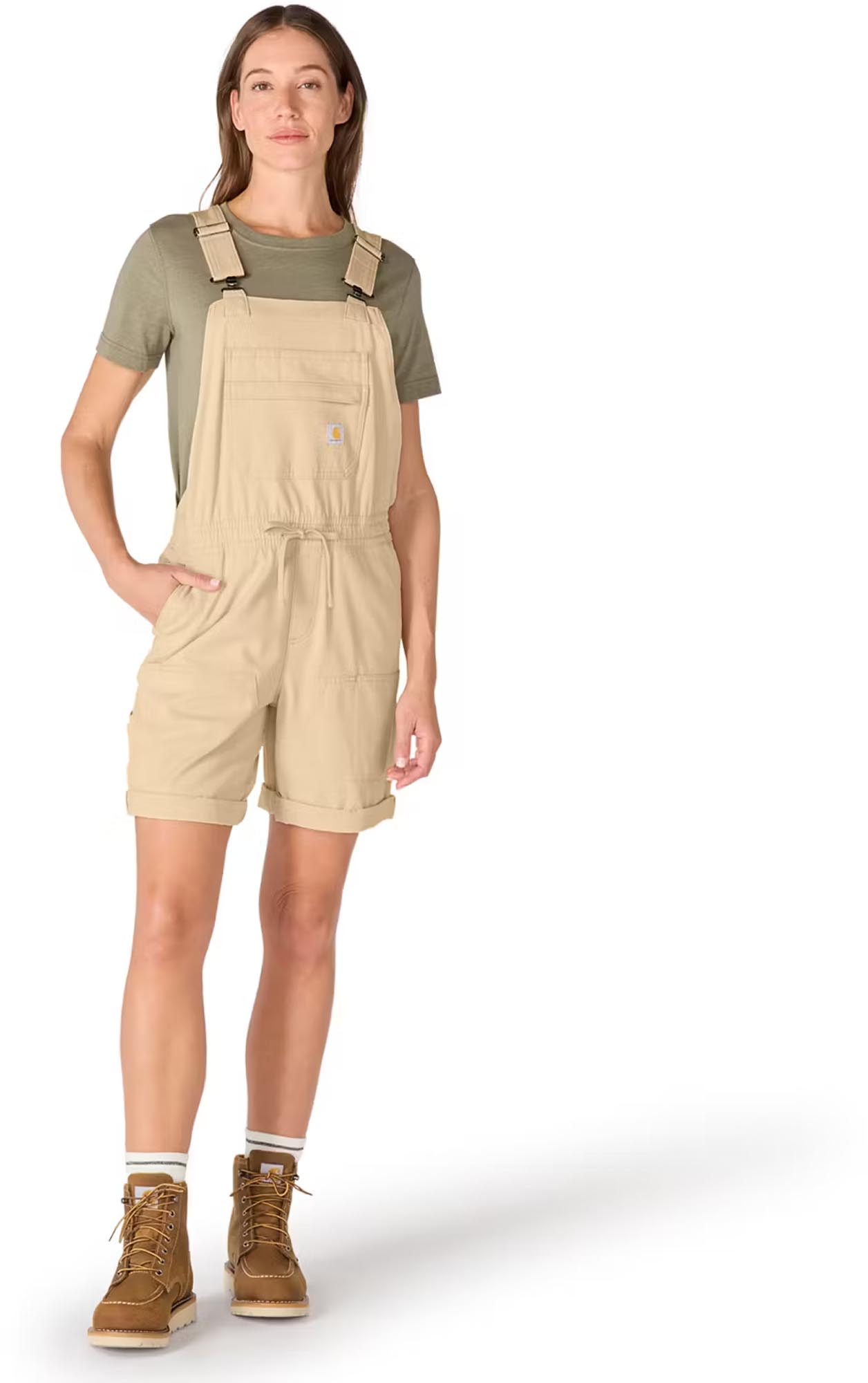 Carhartt Rugged Flex Ripstop レディース・ショータル ベージュ S 図2