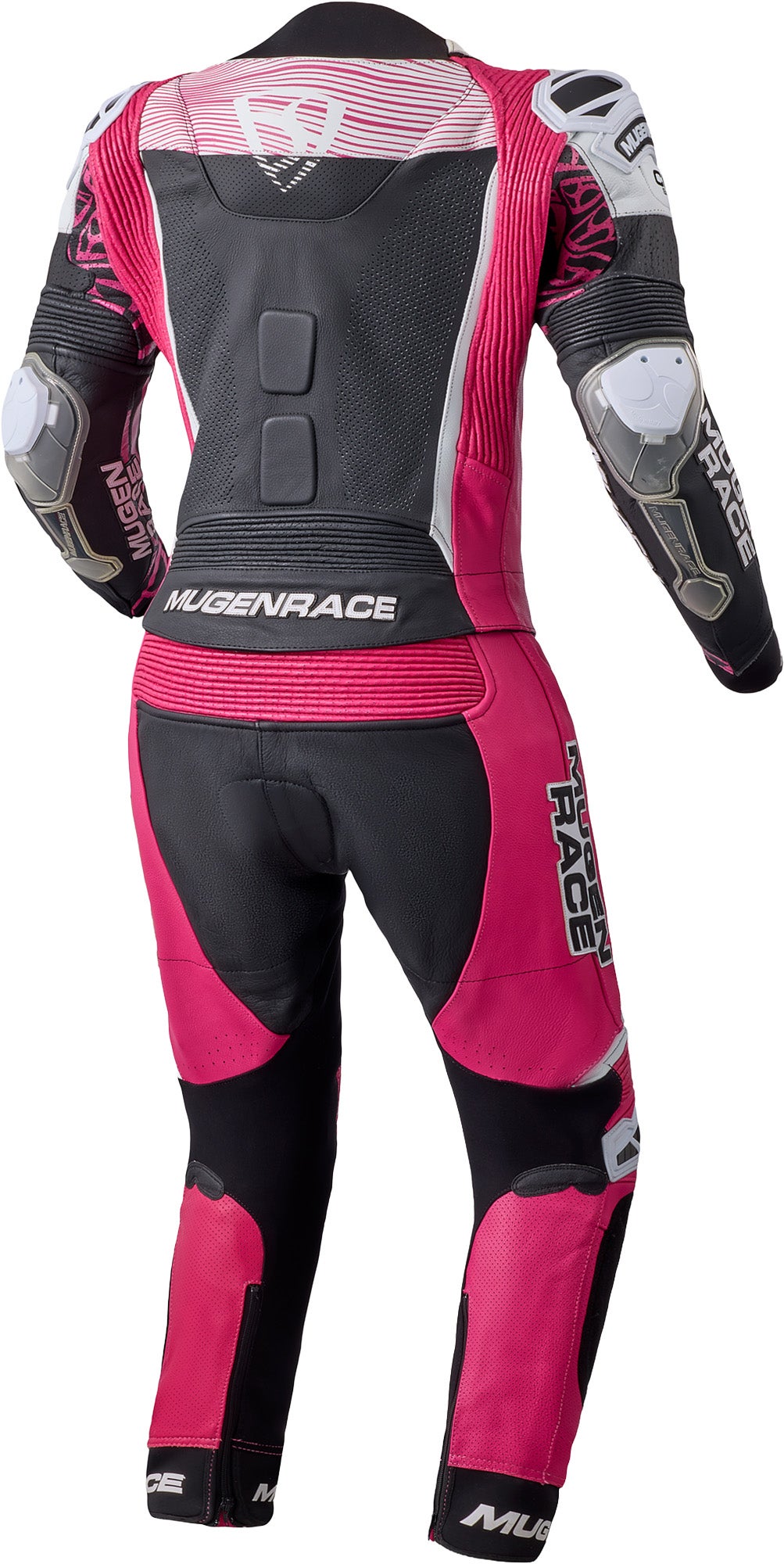 MUGENRACE Cira-SR perforated Two Piece Ladies Motorcycle Leather Suit black/white/pink 42 Figure 2