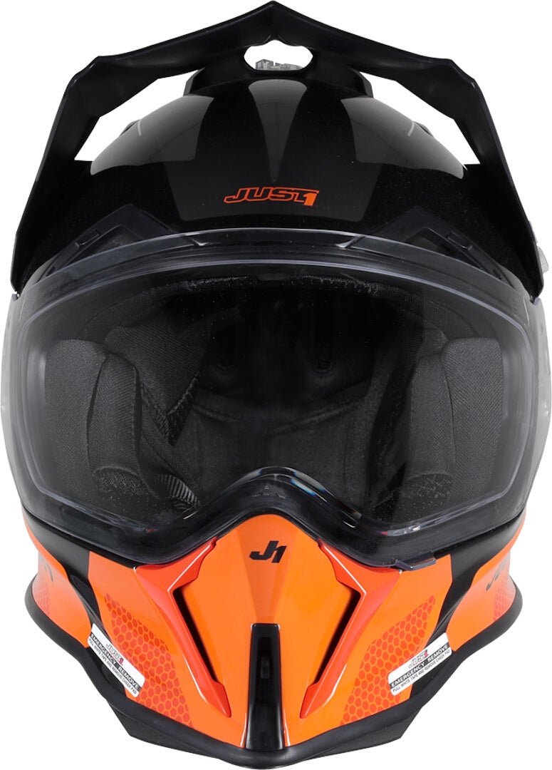 Just1 J14-F Elite Motocross hjelm sort/orange M (57/58) Figur 3