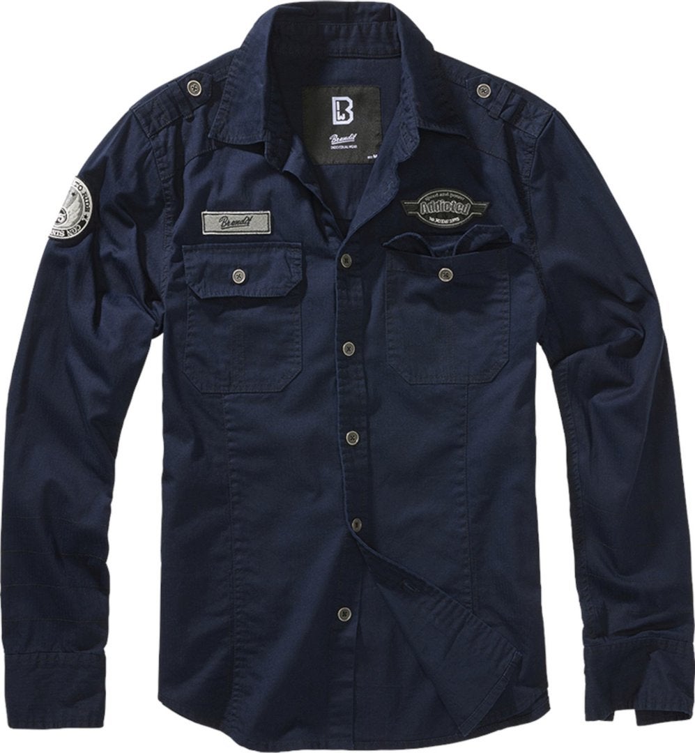 Brandit Men's Navy Blue Luis Vintage Shirt