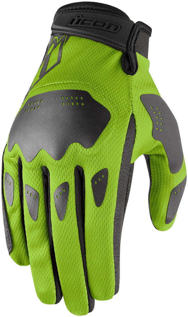 Icon Hooligan Motorradhandschuhe grün XL Abbildung 1