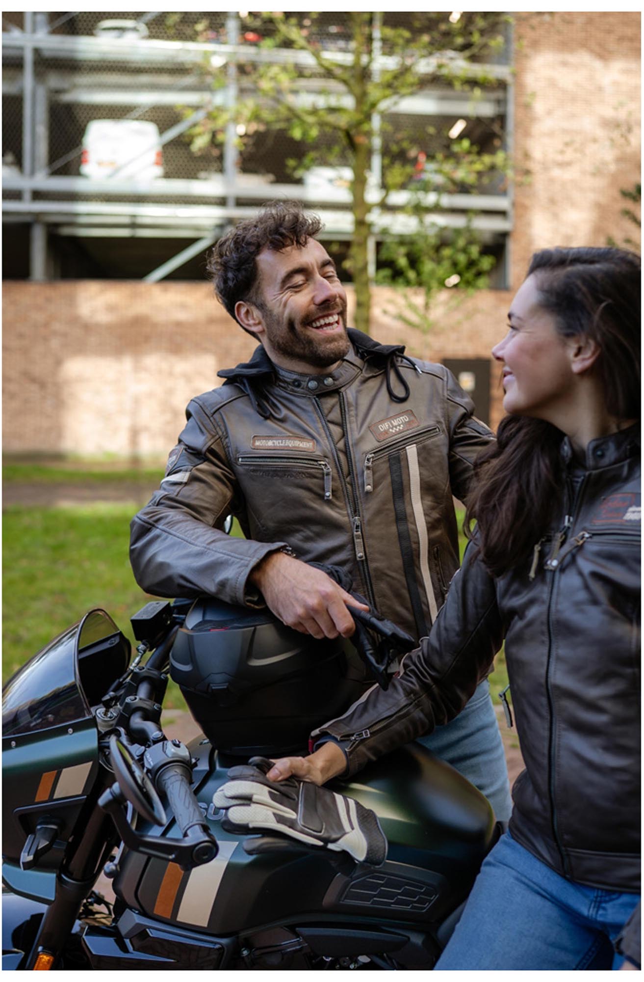 DIFI Detroit 3 Motorrad Lederjacke beige 52 Abbildung 4