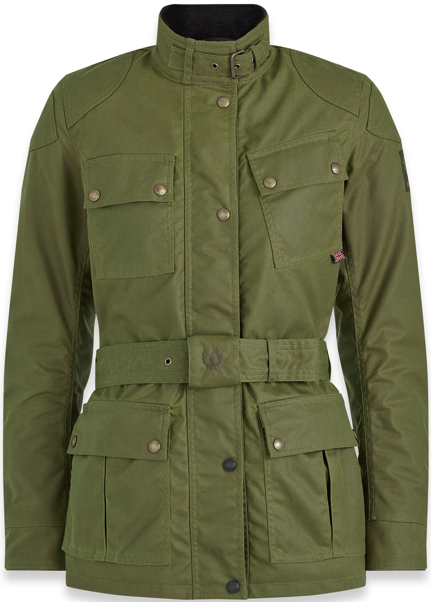 Belstaff Trialmaster Pro レディース オートバイ ワックスジャケット 緑 40 図1