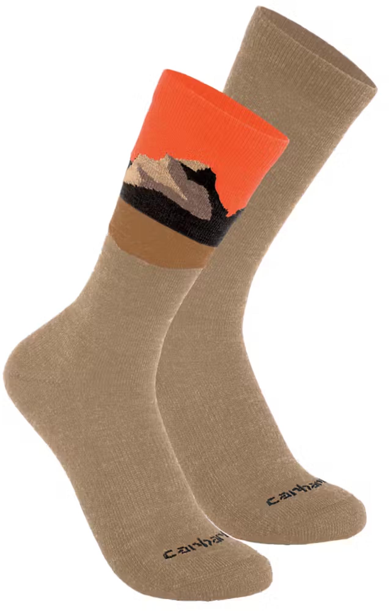 Carhartt Midweight Synthetic-Wool Blend Mountain Crew Strumpor - 2-pack brun/orange XL Figur 1