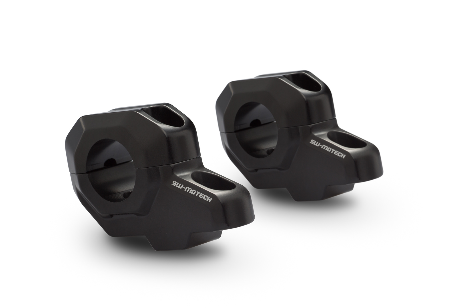 Spate cu bară SW-Motech pentru ghidon Ø de 28 mm - H=30 mm. Spate 22 mm. Negru. Figura 1
