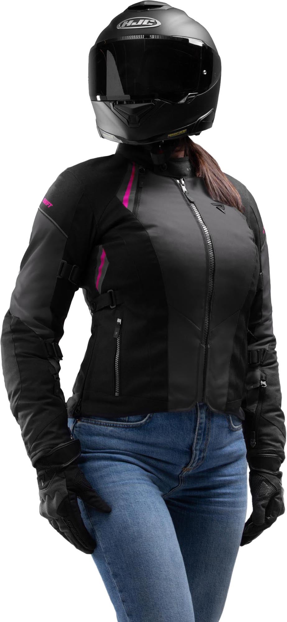 Rebelhorn Swift waterproof Ladies Motorcycle Textile Jacket black/grey/pink L Figure 3