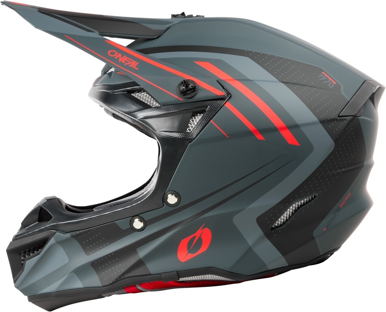 Oneal 5SRS Polyacrylite Spike Motocross Helm grau matt/rot S Abbildung 5