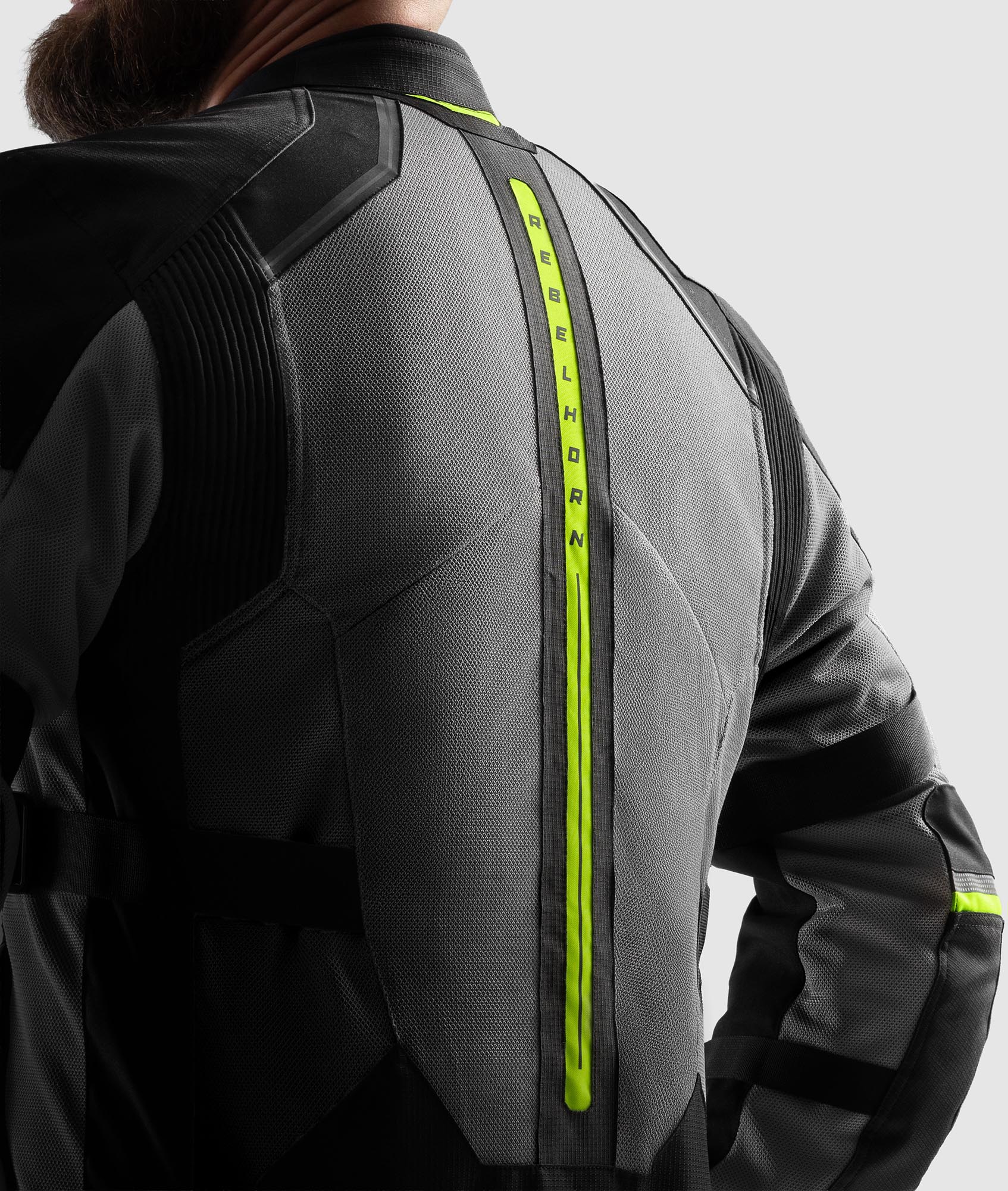 Rebelhorn Scandal 3 Motorrad Textil Jacke schwarz/hellgrau/neongelb 6XL Abbildung 5