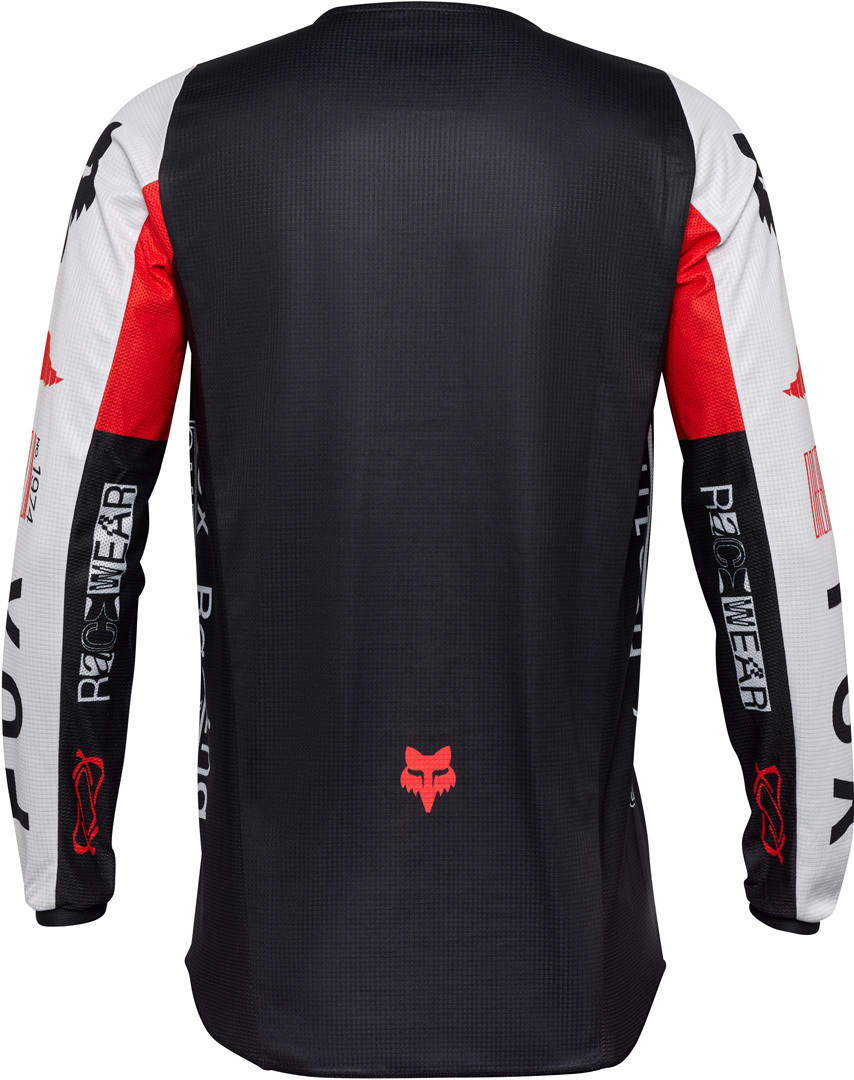 FOX 180 Race Spec Motocross Jersey sort/hvid/rød S Figur 2