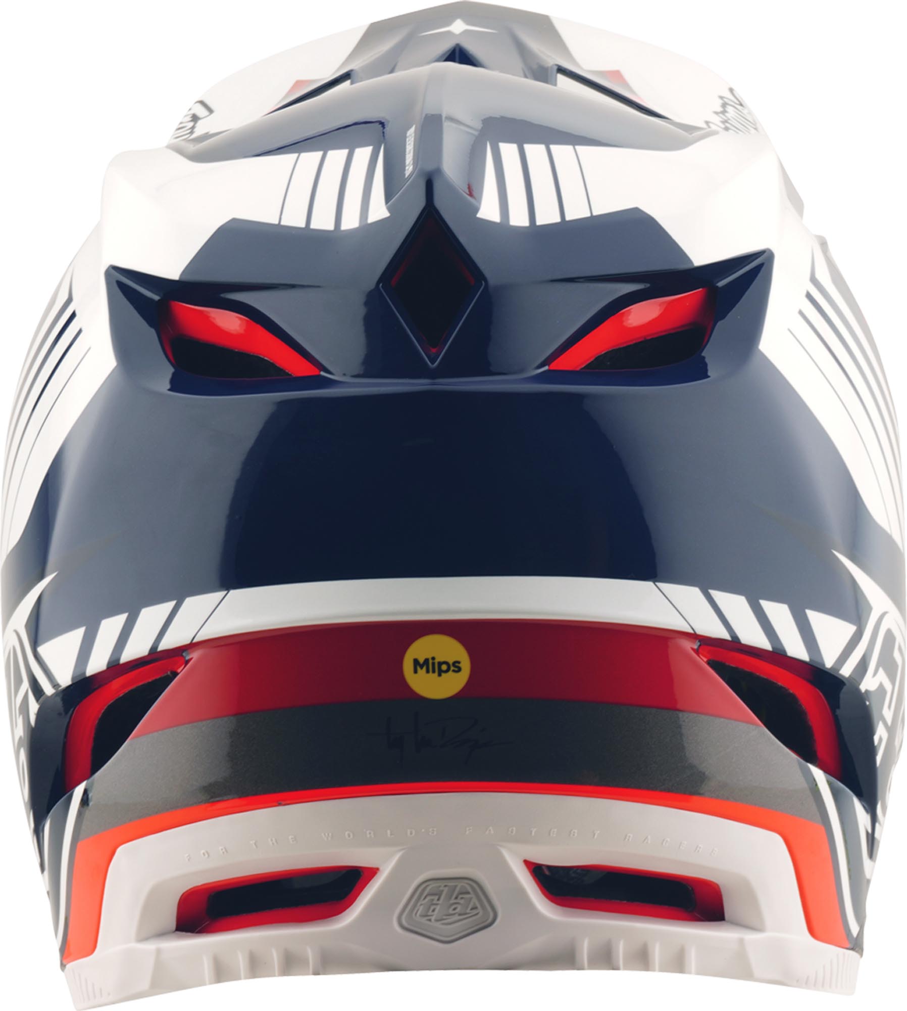 Troy Lee Designs D4 Qualifer Polyacrylite MIPS Afdalingshelm blauw/wit S (55/56) Figuur 4
