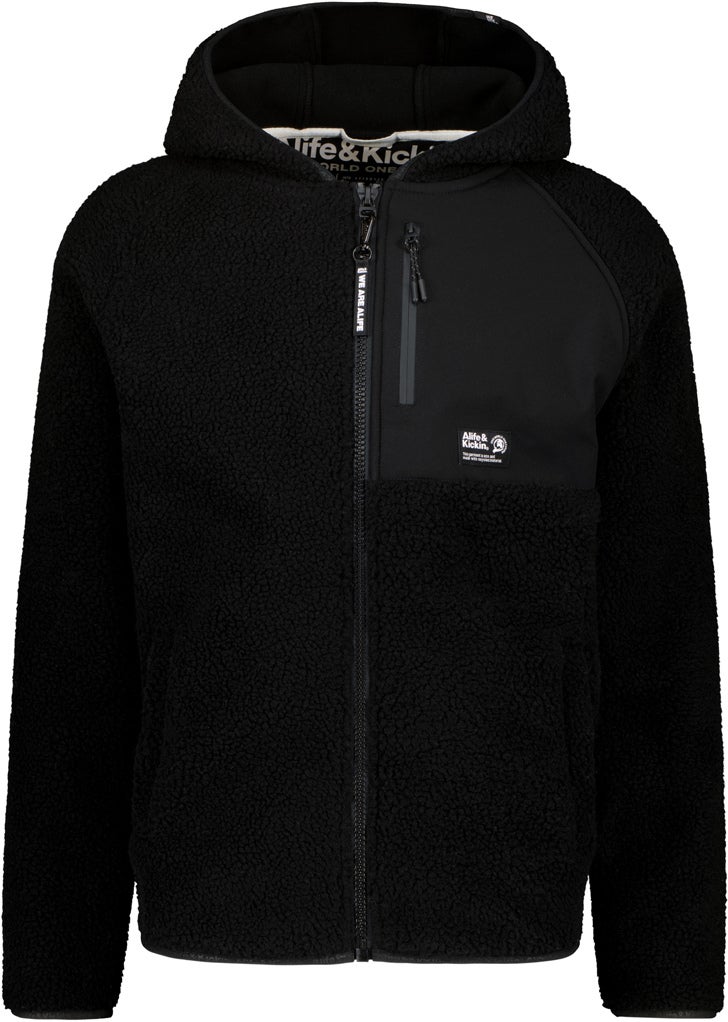 Alife And Kickin HaraldAK G Teddy Zip Hoodie Zip Hoodie black M Figure 1