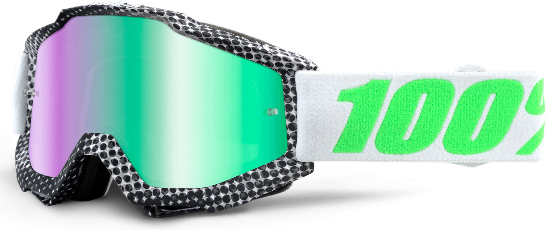 100% Accuri Extra Ochelari de motocross Negru/Alb/Verde Figura 1