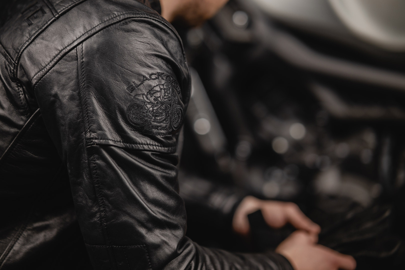 Black-Cafe London Philadelphia Jachetă de piele de motocicletă negru 48 Figura 5