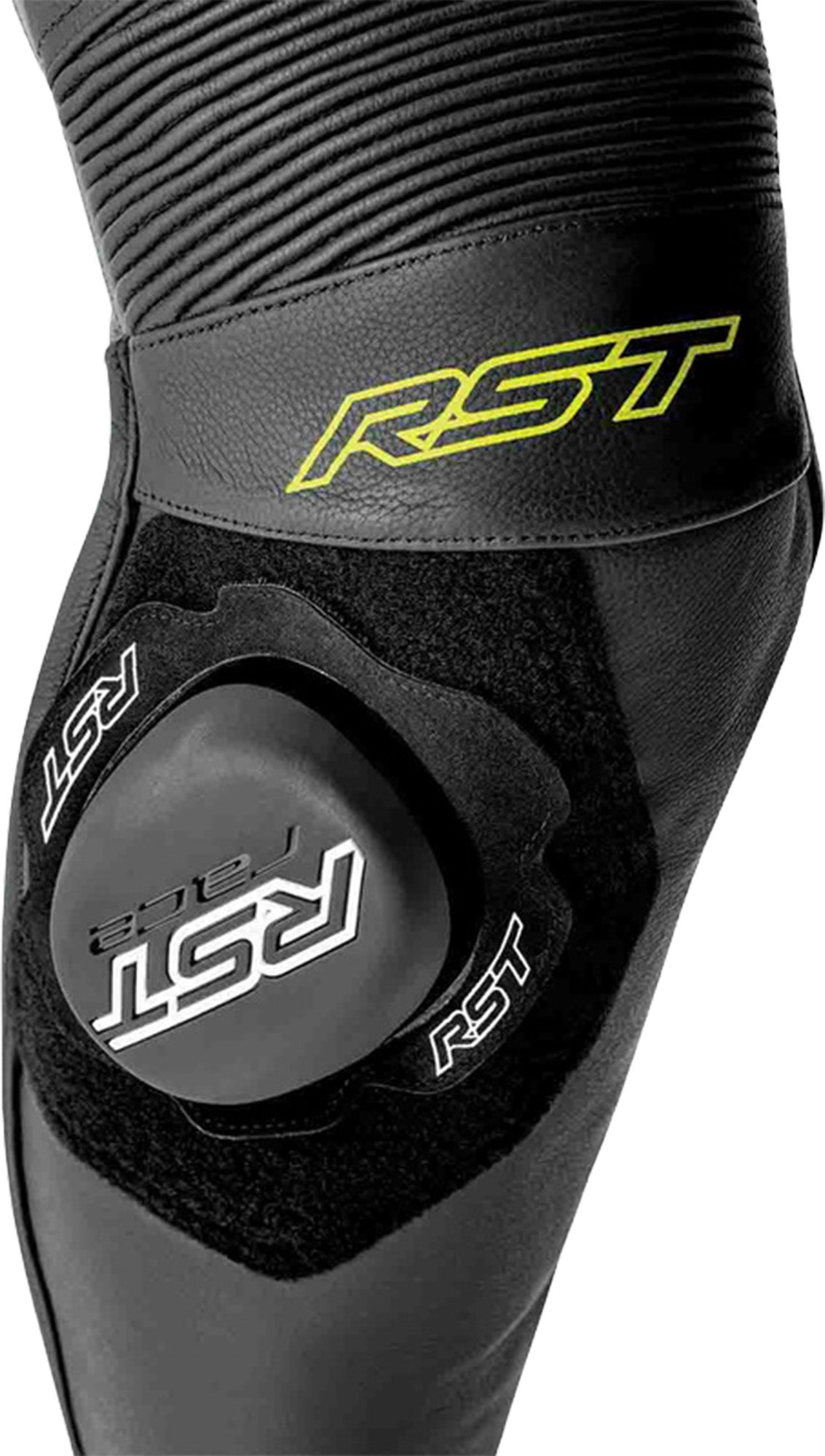 RST S1 D3O perforert ett-delt motorsykkelskinndrakt svart/neon/gult 60 Figur 8