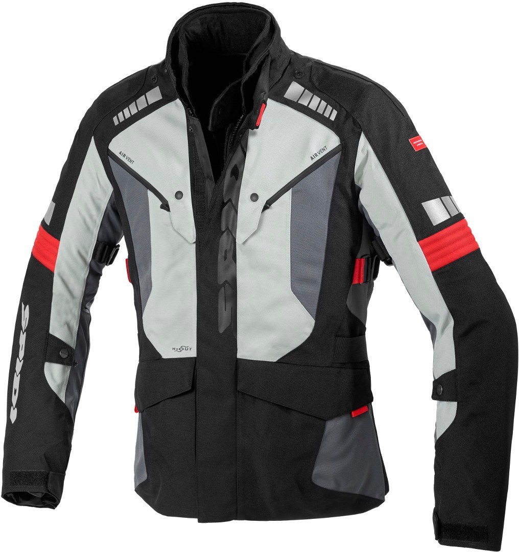 Spidi H2Out Outlander Motorcycle Textile Jacket black/grey/red 3XL Figure 1