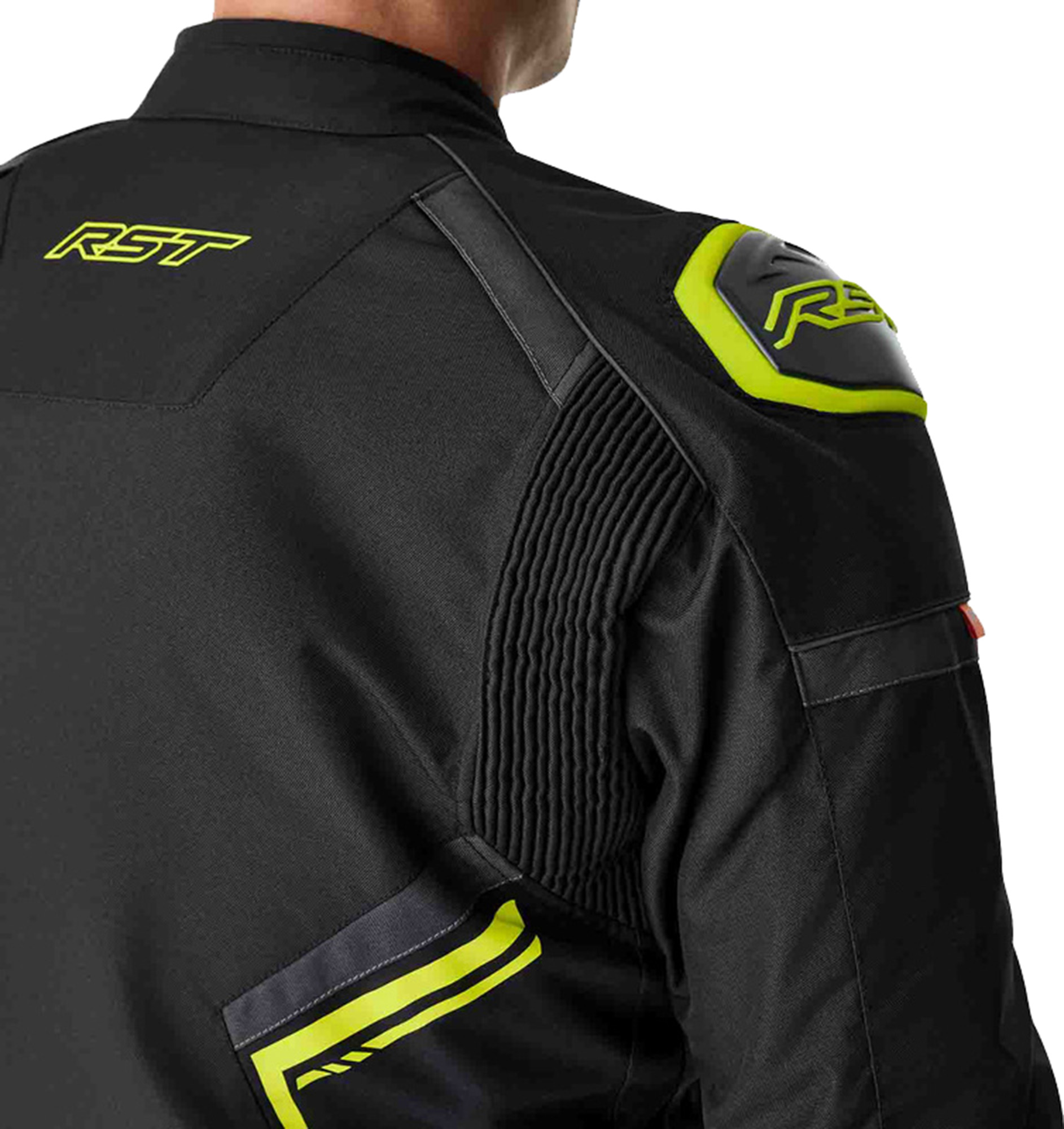 RST S1 D3O Veste textile moto imperméable noir/jaune néon 60 Figure 5