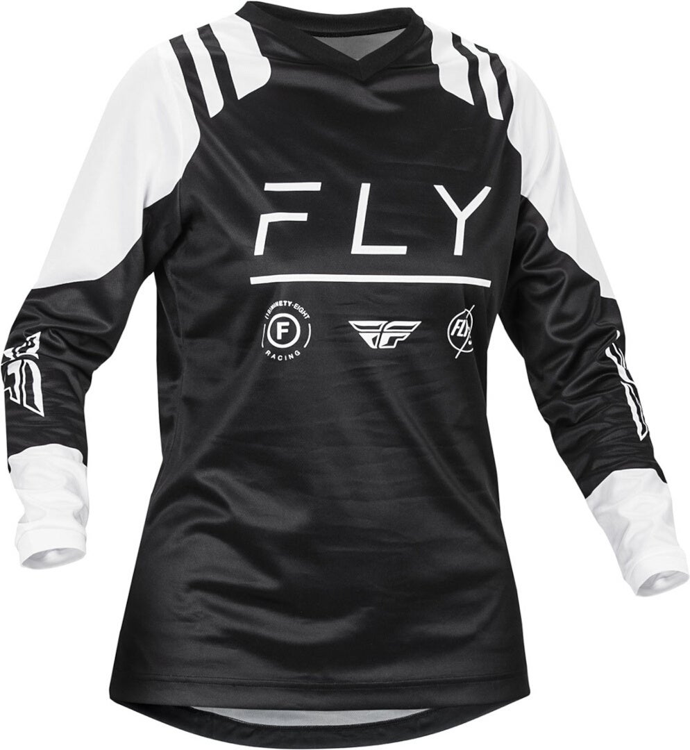 Fly_racing Women's Black/White Fly Racing F-16 2024 Motocross Jersey
