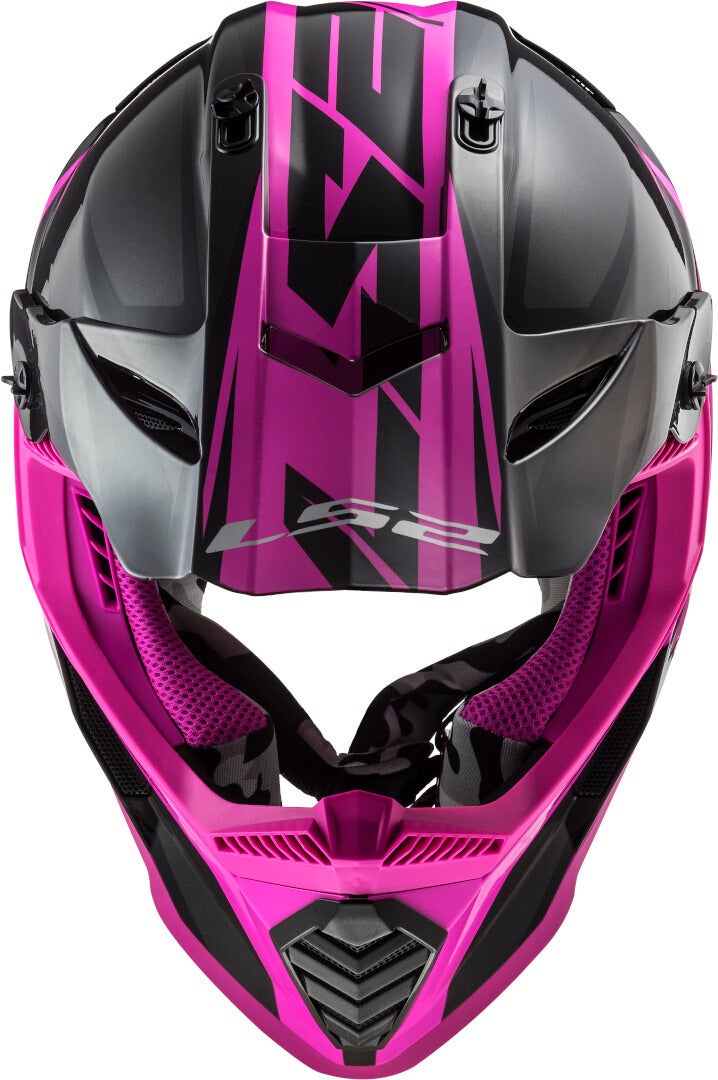 LS2 MX437 Fast Evo Roar Motocross Helm schwarz matt/pink S (55/56) Abbildung 2