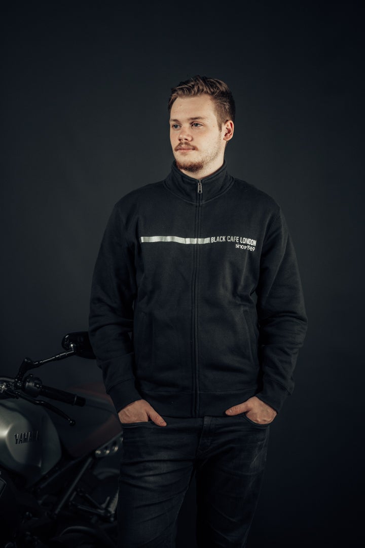 Black-Cafe London Stripe Sweatjacket XXL Obrázok 2