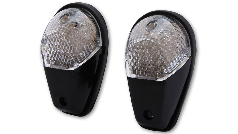HIGHSIDER Smart Verkleidungsblinker LED-indikator Kropp Svart / Lens Clear (Par), Fram & Bak Figur 2