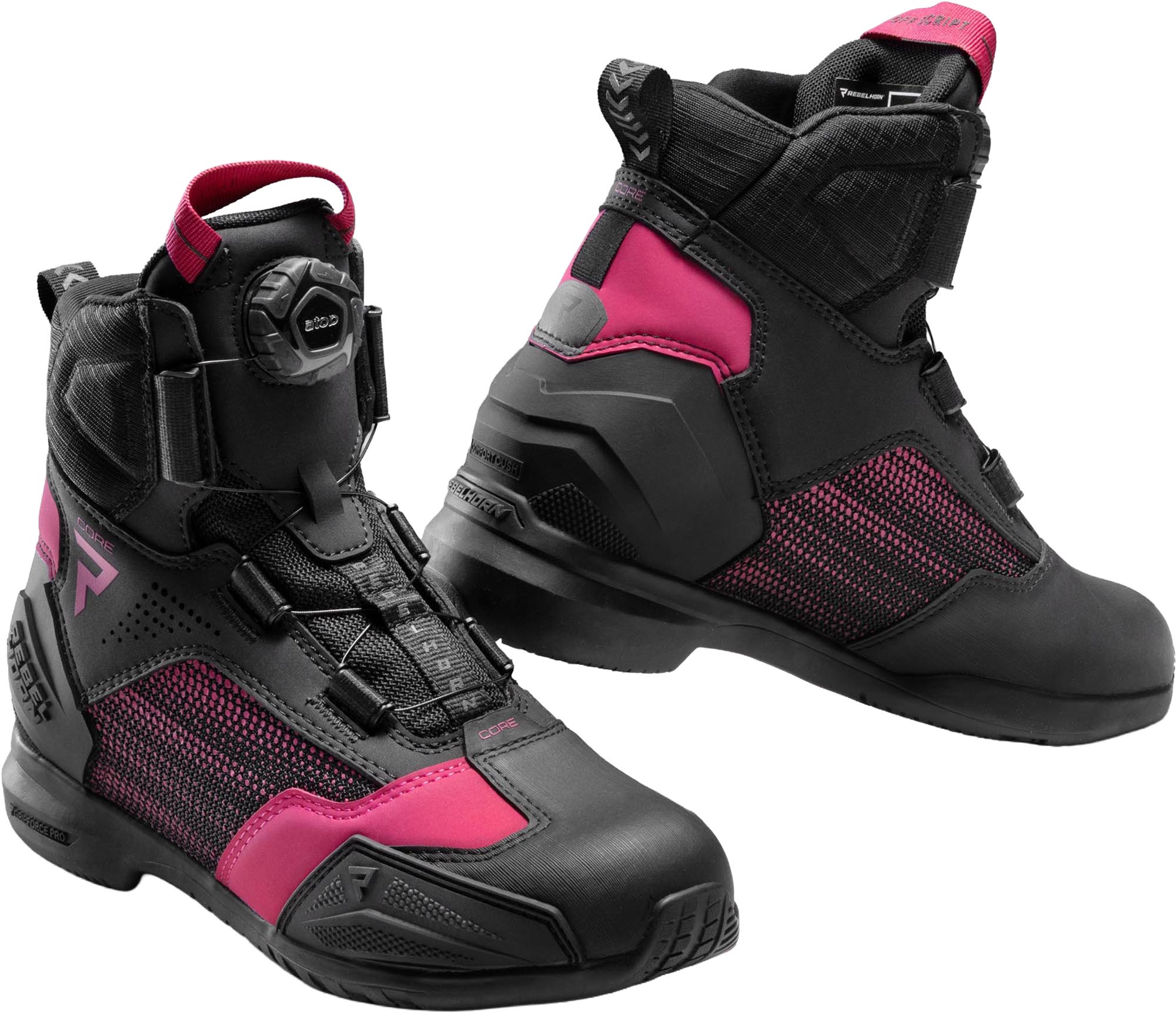 Rebelhorn Core Damer Motorcykelsko sort/pink 36 Figur 1
