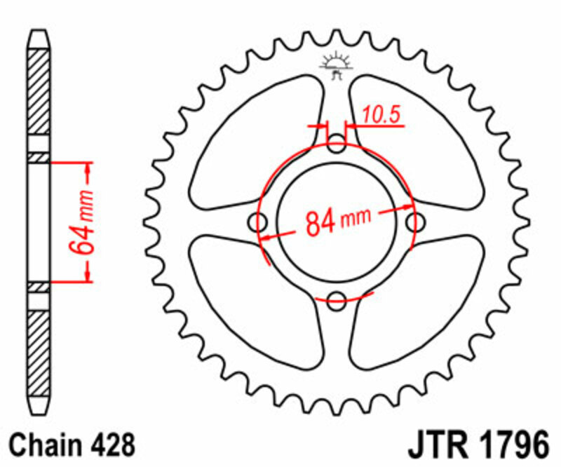 JT-DRIVHJUL Standard stålkrona 1796 - 428 Figur 1