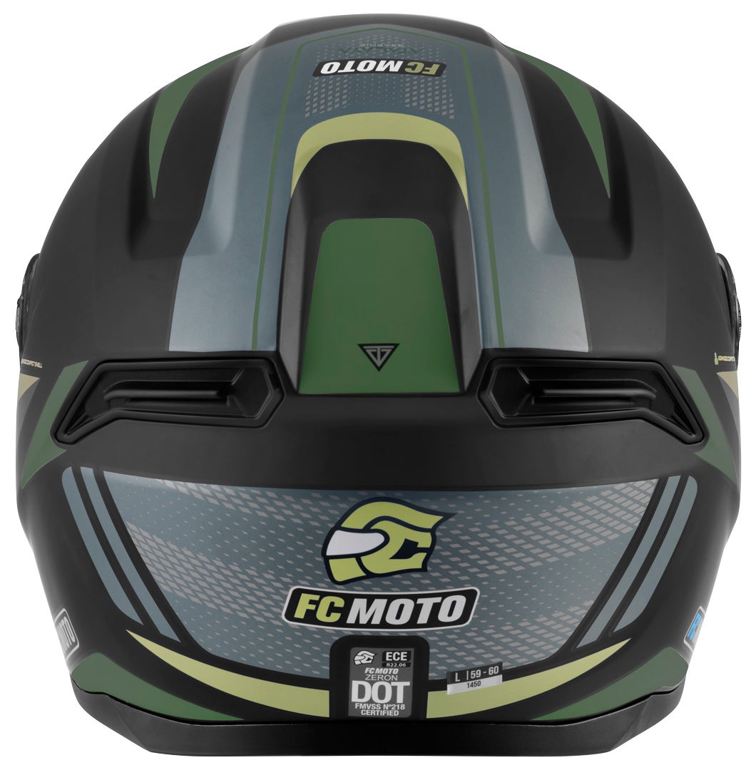 FC-Moto FF114B Zeron Casque Noir mat/vert 2XL Figure 4