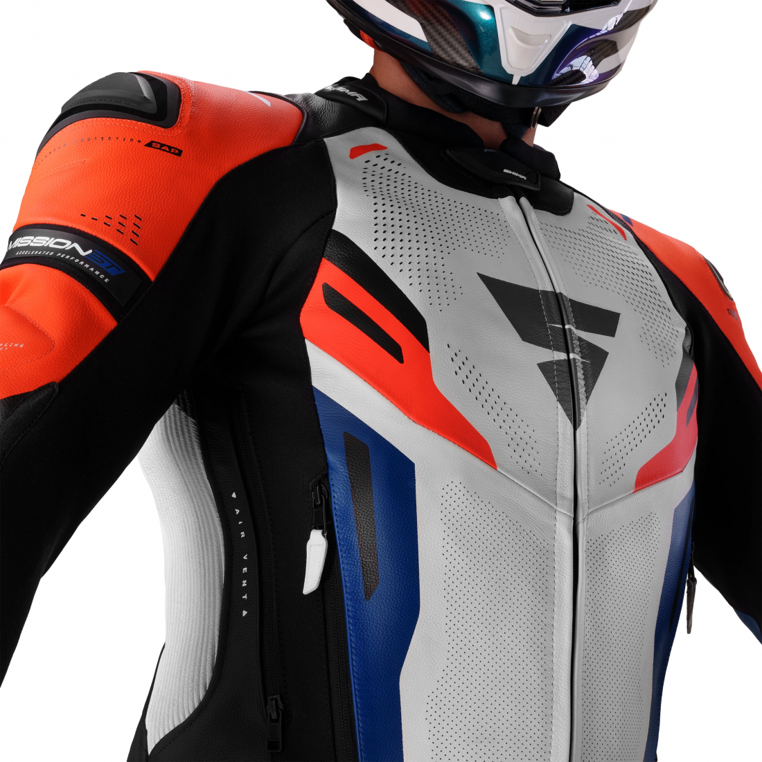 SHIMA Mission ST Jachetă de piele de motocicletă Negru/Alb/Roșu 54 Figura 8