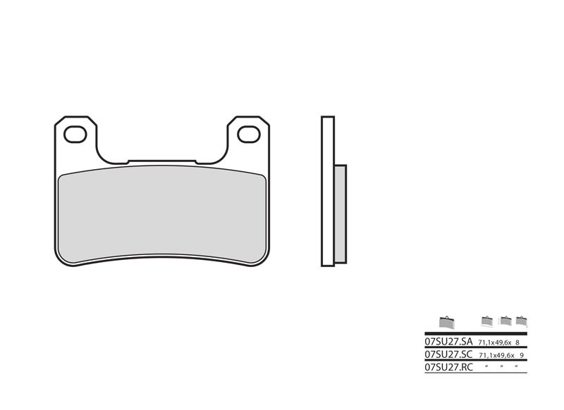 Brembo S.p.A. Vägbromsbelägg sintrade metall - 07SU27LA Figur 2