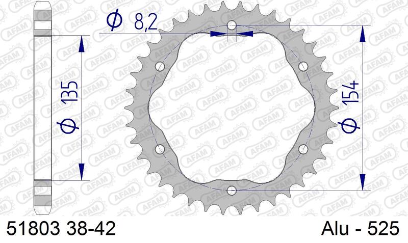 AFAM Aluminium standard bakre kedgehjul - 525 Figur 1