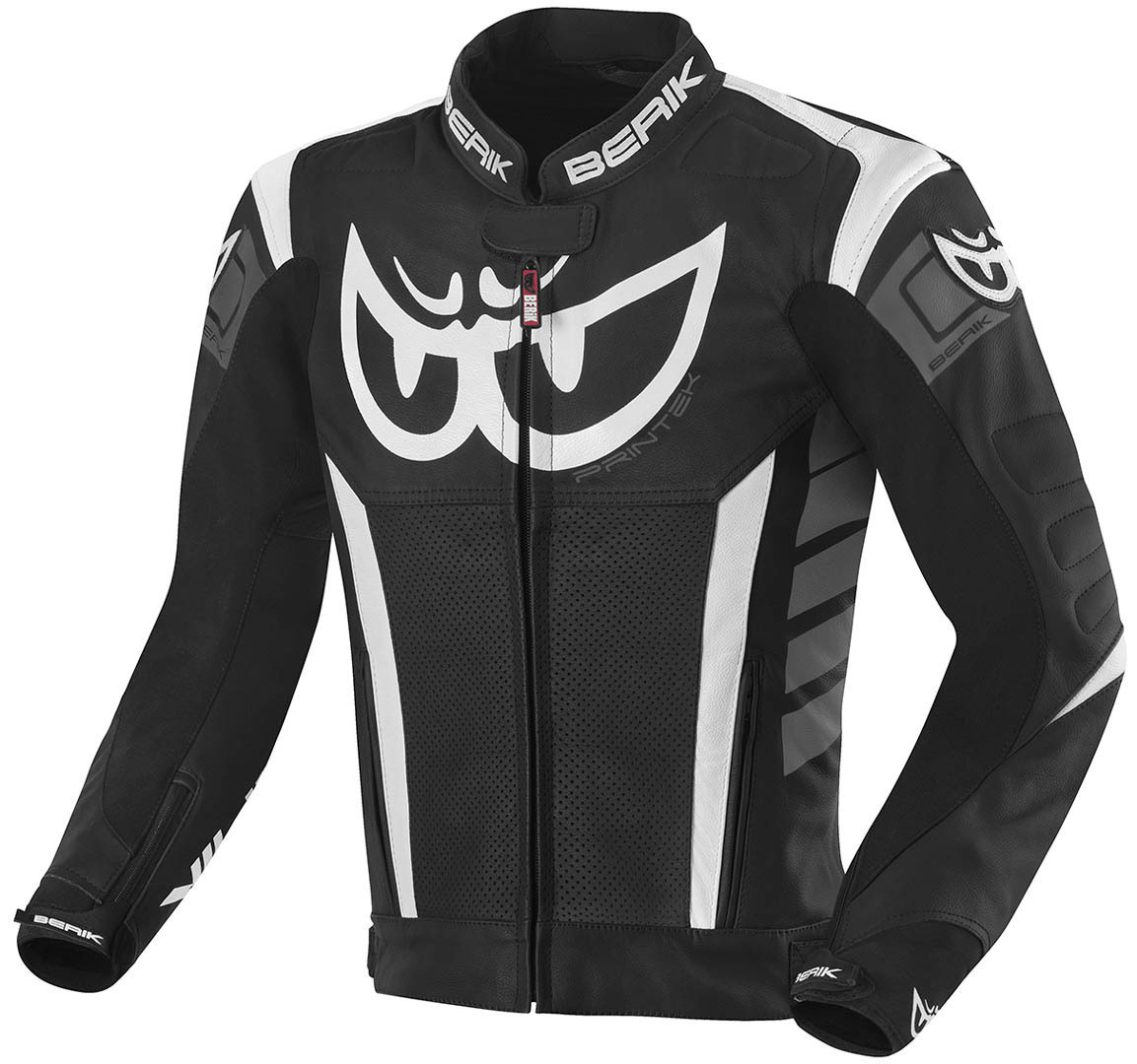 Berik Zakura Motorcycle Leather Jacket black/white/grey 50 Figure 1