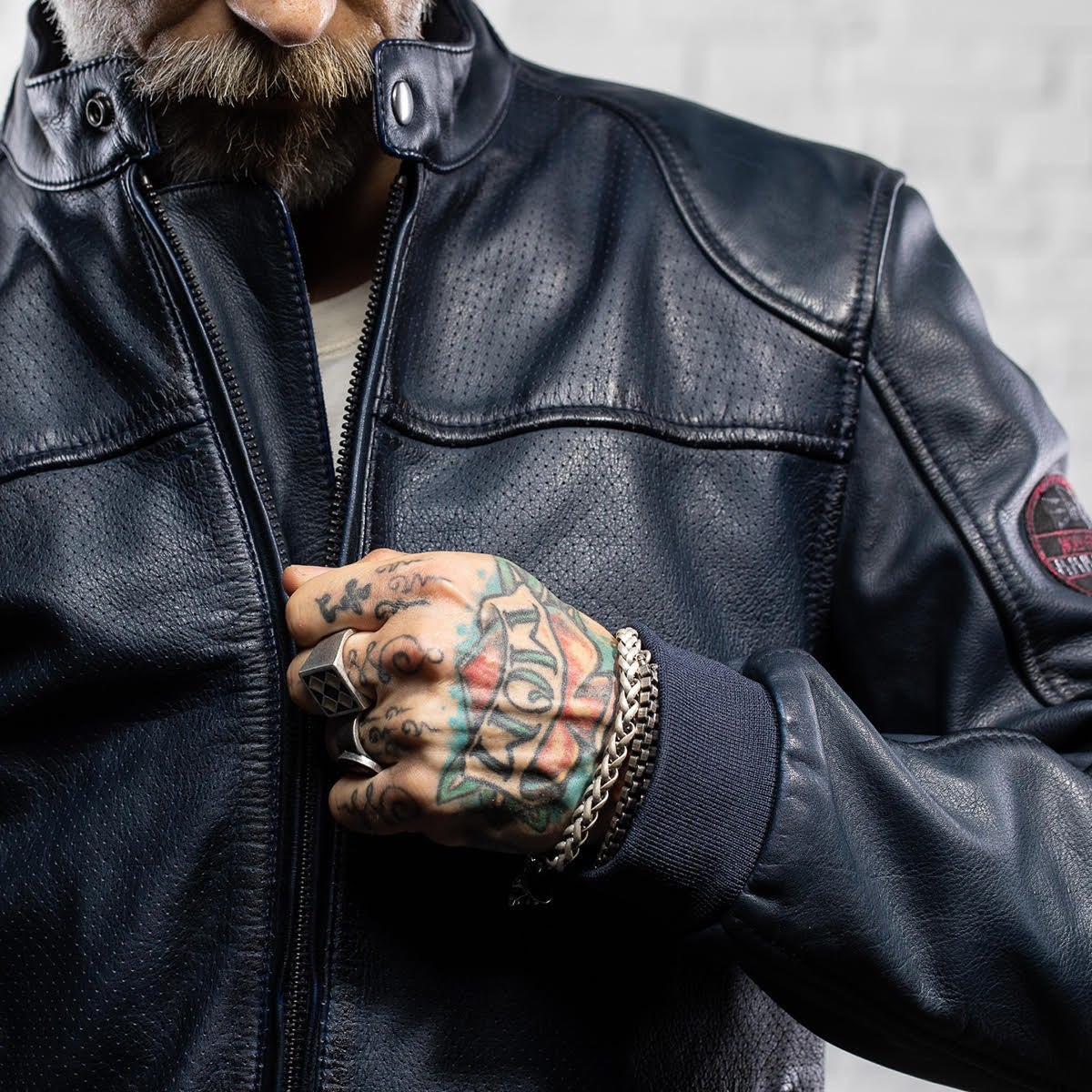 HolyFreedom Due Motorcycle Leather Jacket dark blue XXL Figure 10